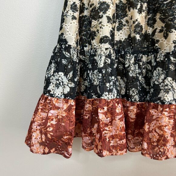 Anthropologie Sachin x Babi Loretta Multicolor Floral Lace Skirt Size Small - Picture 5 of 9